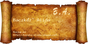Baczkó Alida névjegykártya